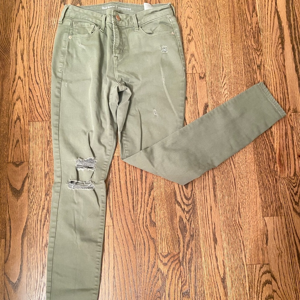 Green Ripped Jeans - Picture 2 of 3